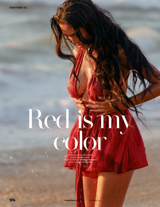 "Red and Wet" shoot by Julia Yatel, fashion brands photographer and makeup artist in Portugal