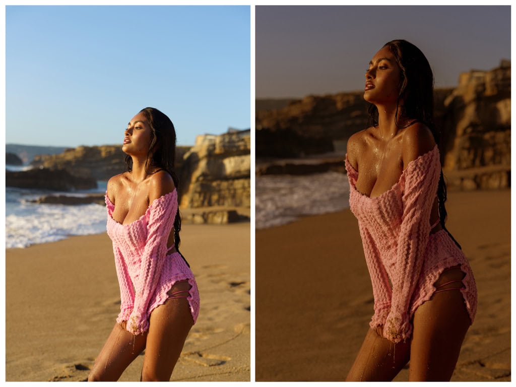 Difference between RAW and retouched photos article by Julia Yatel, fashion brand photographer and makeup artist in Portugal